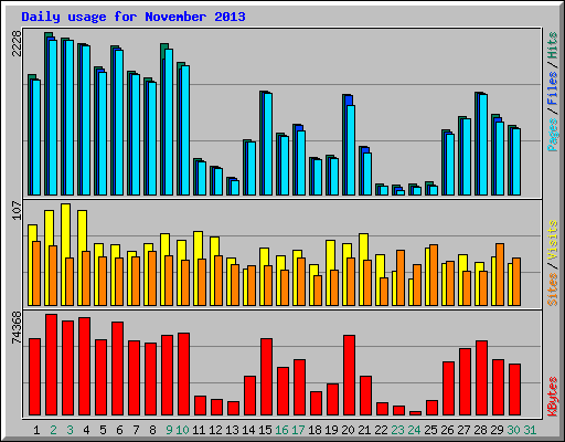 Daily usage for November 2013