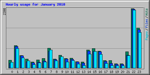 Hourly usage for January 2010