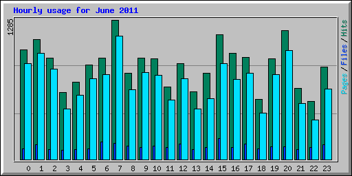Hourly usage for June 2011