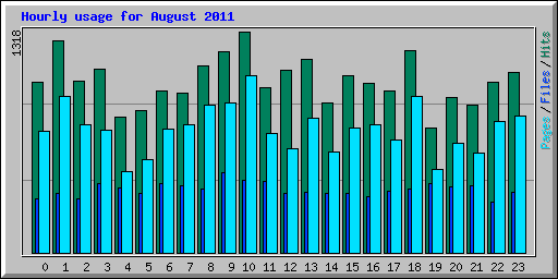 Hourly usage for August 2011