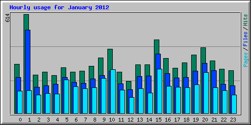 Hourly usage for January 2012