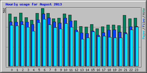 Hourly usage for August 2013