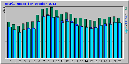 Hourly usage for October 2013