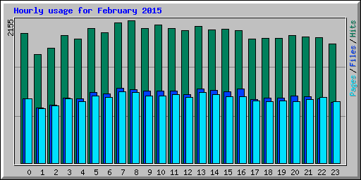 Hourly usage for February 2015
