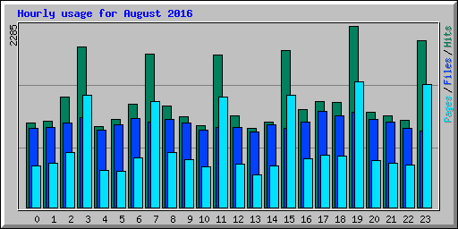 Hourly usage for August 2016