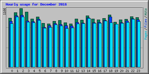 Hourly usage for December 2016