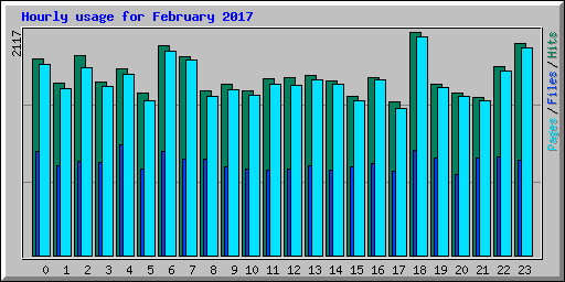 Hourly usage for February 2017