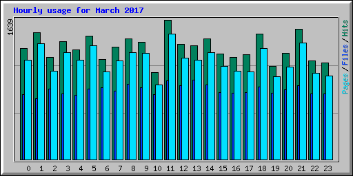 Hourly usage for March 2017