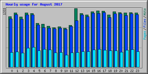 Hourly usage for August 2017
